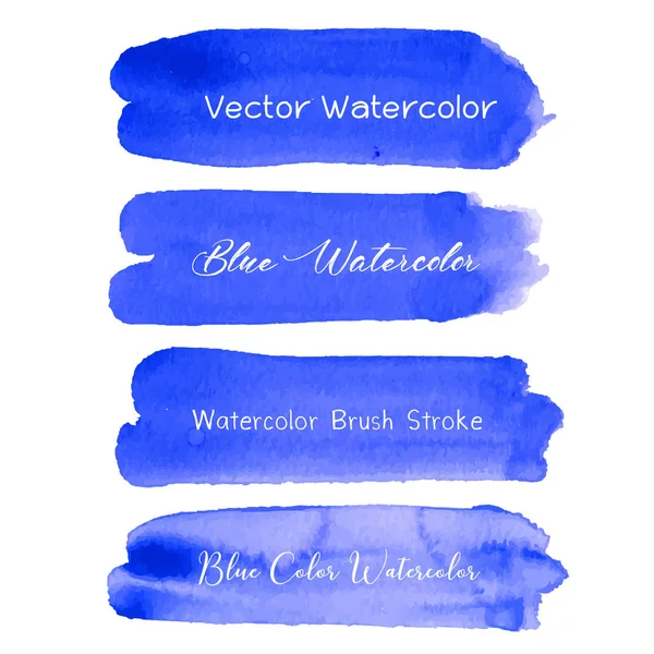 Blauer Pinselstrich Aquarell Auf Weißem Hintergrund Vektorillustration — Stockvektor