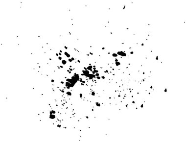 Siyah mürekkep sıçrama suluboya, beyaz zemin üzerine suluboya sprey doku izole Splash soyut. Vektör çizim.