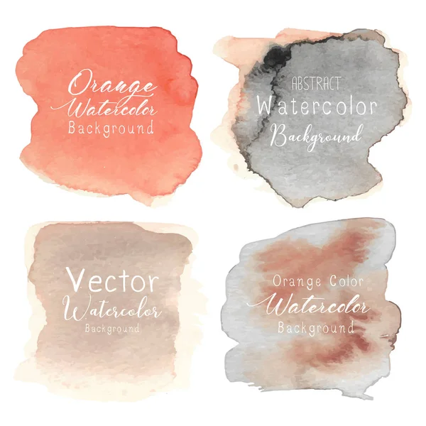 Orangefarbener Abstrakter Aquarell Hintergrund Vektorillustration — Stockvektor