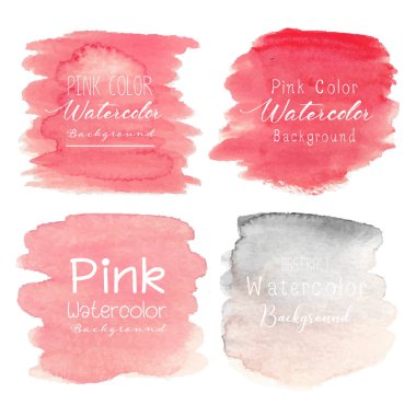 Pembe suluboya daire beyaz arka plan üzerinde ayarlayın. Vektör çizim.