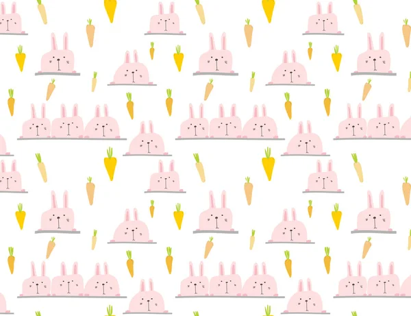 Lindo Fondo Patrón Conejo Patrón Pascua Para Niños Ilustración Vectorial — Archivo Imágenes Vectoriales