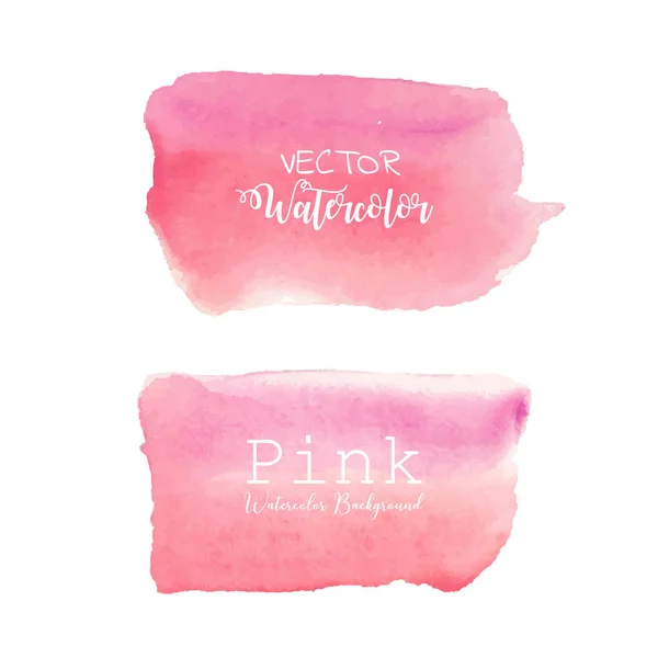 Rosa Akvarell Bakgrunden Pastell Akvarell Logotyp Vektorillustration — Stock vektor
