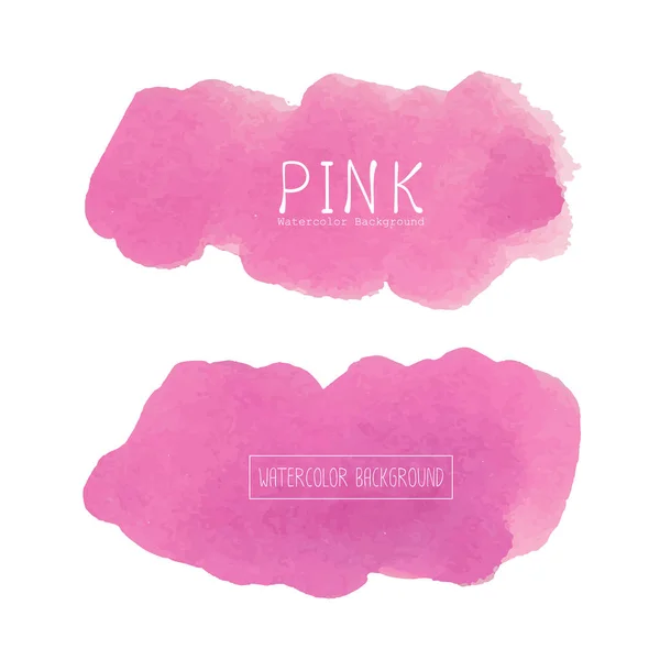 Rózsaszín Akvarell Háttér Pasztell Akvarell Logó Vektoros Illusztráció — Stock Vector