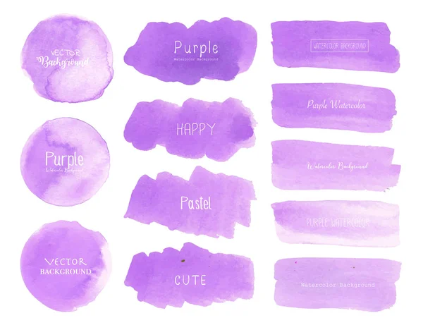 Fundo Aquarela Roxo Logotipo Aquarela Pastel Ilustração Vetorial — Vetor de Stock