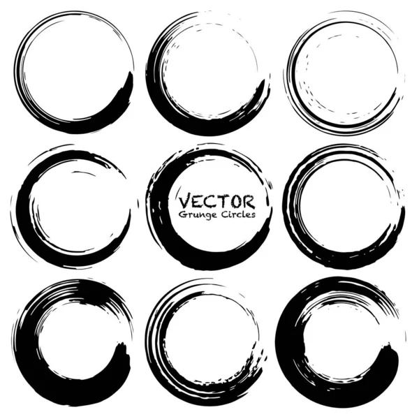 Sor Grunge Körök Grunge Kerek Formák Vektor Illusztráció — Stock Vector