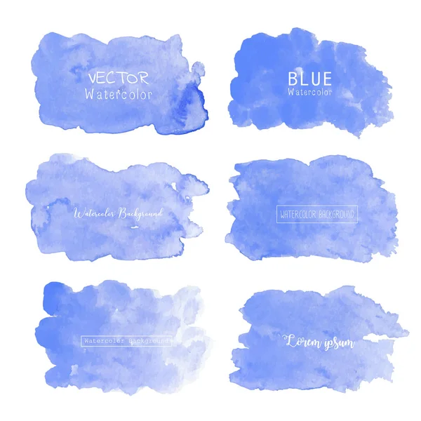 Blauer Aquarell Hintergrund Pastellfarbenes Aquarell Logo Vektorillustration — Stockvektor