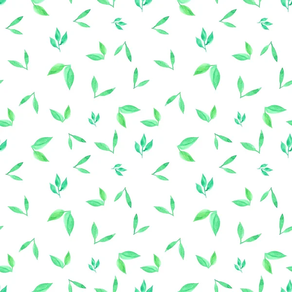 Nahtloses Muster Mit Blättern Aquarell Hintergrund Vektorillustration — Stockvektor