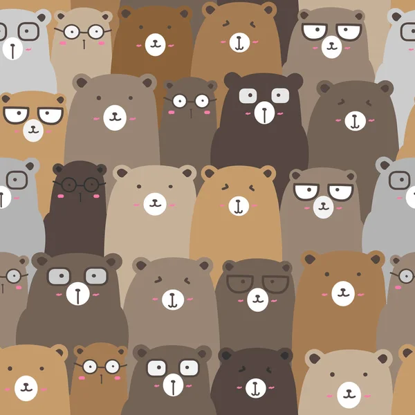 Seamless pattern with cute bear background, Cute bear doodle art for kids, Vector illustrations for gift wrap and fabric design.