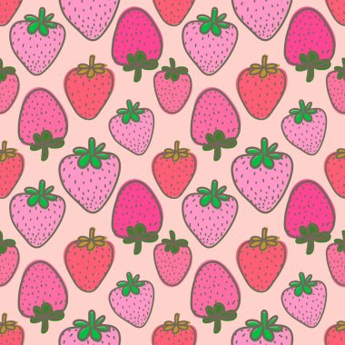 Çilek arka plan ile dikişsiz desen. Hediye paketi tasarımı için vektör çizimleri.