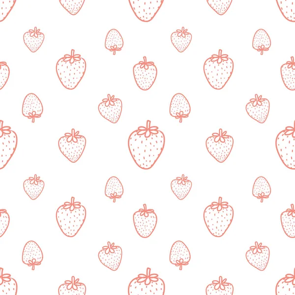 Nahtloses Muster Mit Erdbeerhintergrund Vektorillustrationen Für Geschenkpapier Design — Stockvektor