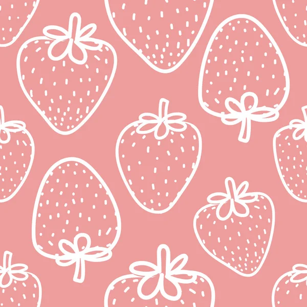 Seamless Pattern Strawberry Background Vector Illustrations Gift Wrap Design — Stock Vector