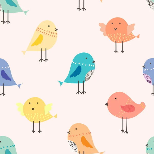 Cute Ptak Bezszwowe Tło Wzór Ilustracja Wektorowa Projektowania Tkanin Papieru — Wektor stockowy