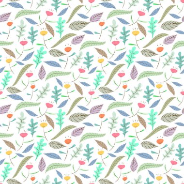 Çiçek dikişsiz desen arka plan. Kumaş ve hediye sarıcı kağıt tasarımı için vektör illüstrasyon.