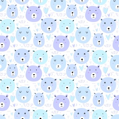 Sevimli ayı sorunsuz desen arka plan. Vektör çizimi.