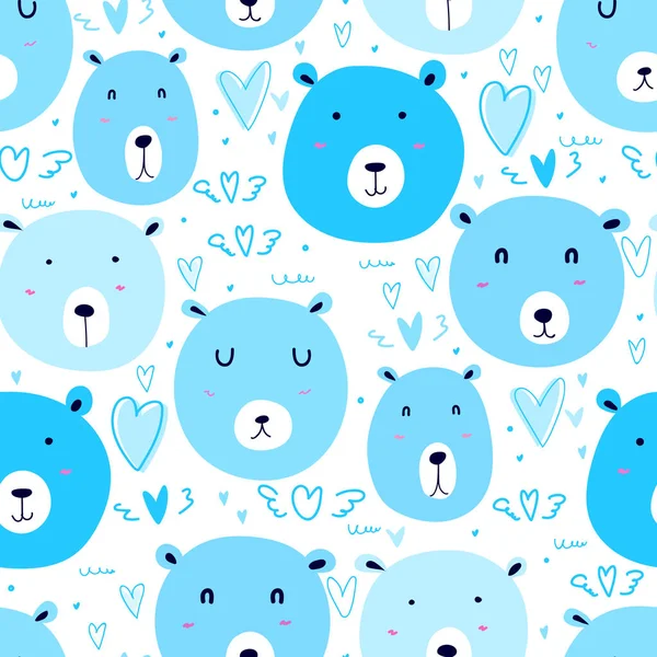 Χαριτωμένο Αρκούδα Χωρίς Ραφές Φόντο Απεικόνιση Διανυσματικών Φορέων — Διανυσματικό Αρχείο