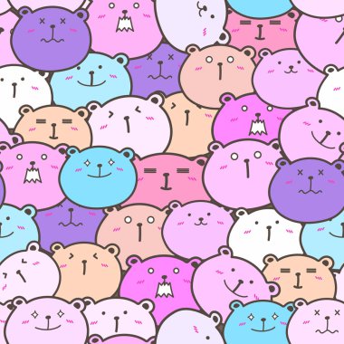 Sevimli ayı sorunsuz desen arka plan. Vektör çizimi.