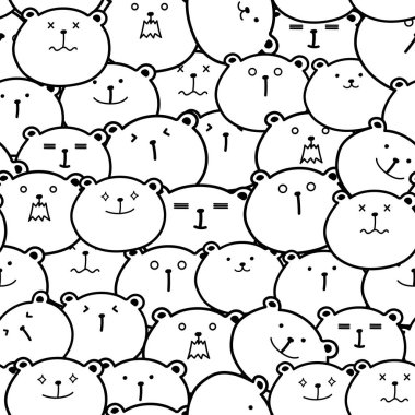 Sevimli ayı sorunsuz desen arka plan. Vektör çizimi.