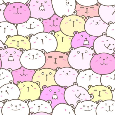 Sevimli ayı sorunsuz desen arka plan. Vektör çizimi.