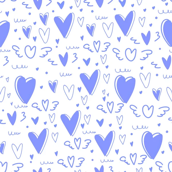 Mignon Coeur Fond Motif Sans Couture Illustration Vectorielle — Image vectorielle