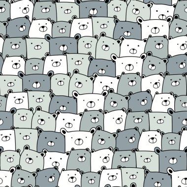 Sevimli ayı sorunsuz desen arka plan. Vektör çizimi.