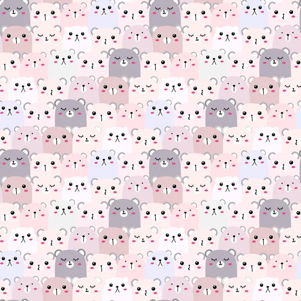 Cute Bear Seamless Pattern Background Vector Illustration — Stock Vector