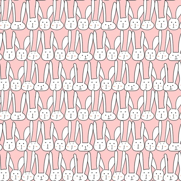 Cute Bunny Seamless Pattern Background Vector Illustration — Stock Vector