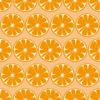 Portakal meyve dikişsiz desen arka plan. Vektör çizimi.