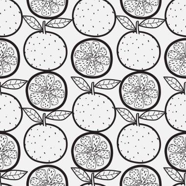 Portakal meyve dikişsiz desen arka plan. Vektör çizimi.