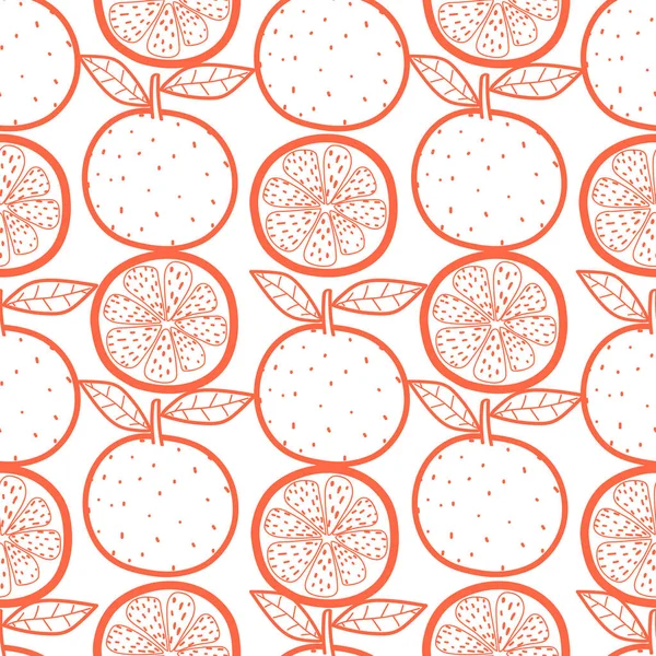 Portakal Meyve Dikişsiz Desen Arka Plan Vektör Çizimi — Stok Vektör