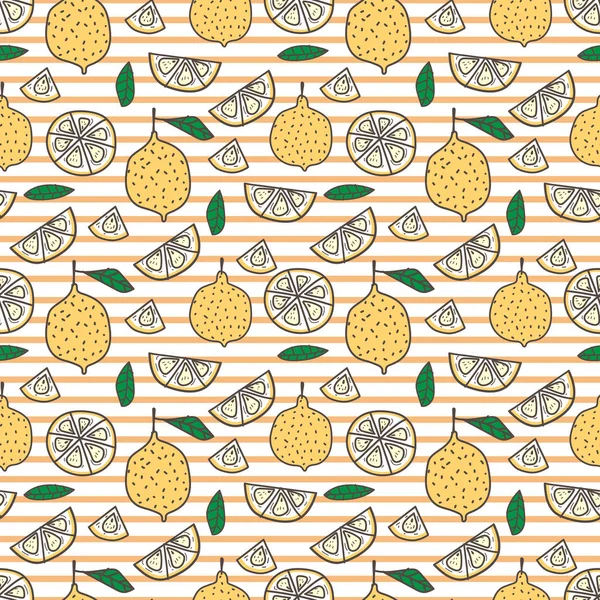 Limon Dikişsiz Desen Arka Plan Vektör Çizimi — Stok Vektör