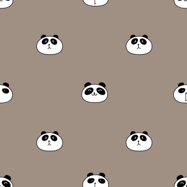 Sevimli panda sorunsuz desen arka plan. Vektör çizimi.