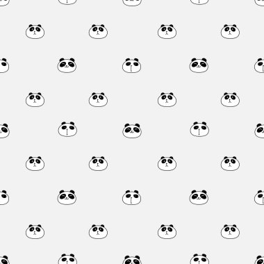 Sevimli panda sorunsuz desen arka plan. Vektör çizimi.