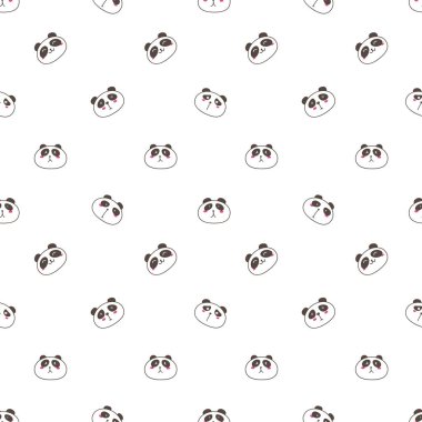 Sevimli panda sorunsuz desen arka plan. Vektör çizimi.