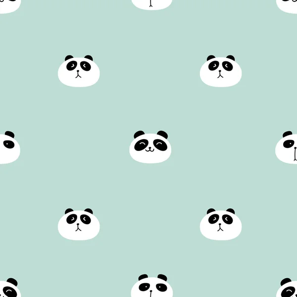 Panda Bonito Sem Costura Fundo Padrão Ilustração Vetorial — Vetor de Stock