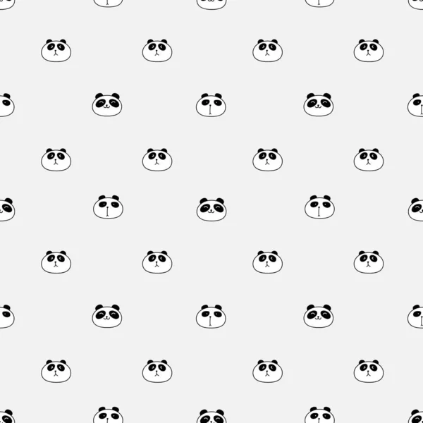 Panda Bonito Sem Costura Fundo Padrão Ilustração Vetorial — Vetor de Stock