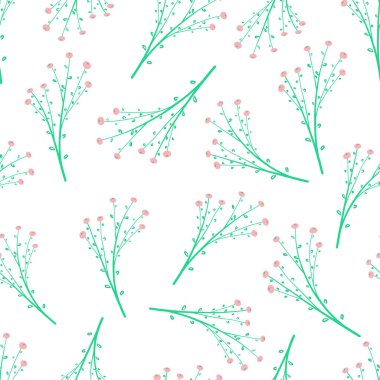 Çiçeksiz Desenli Arkaplan. Vektör İllüstrasyonu.