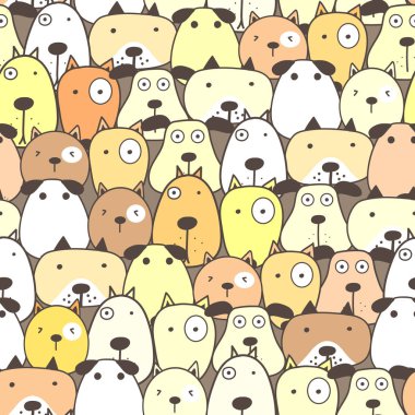 Şirin, köpekli, pürüzsüz bir geçmişi var. Vektör illüstrasyonu.