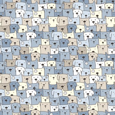 Şirin, köpekli, pürüzsüz bir geçmişi var. Vektör illüstrasyonu.