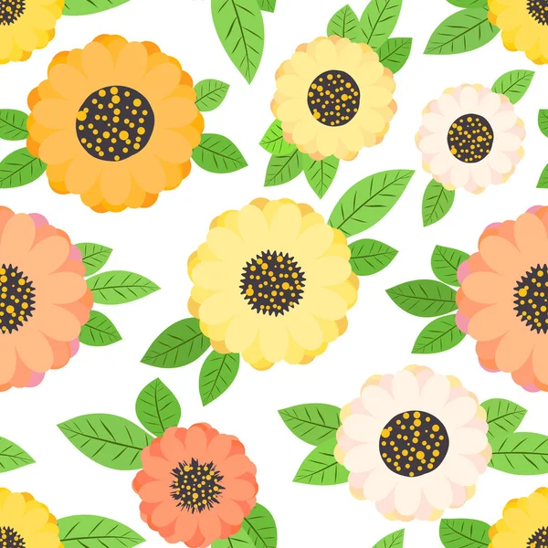 Fondo Patrón Sin Costura Flor Ilustración Vectorial — Vector de stock