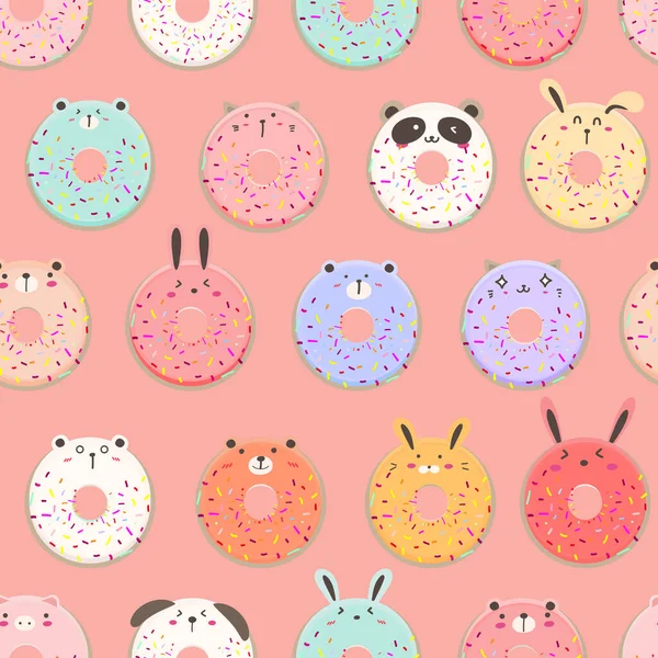 Cute Ice Cream Seamless Pattern Background Vector Illustration — Stock Vector