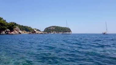 Bir Yunanistan ada defne görünümünü