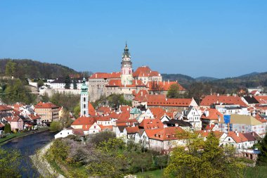 Cesky Krumlov, Çek Cumhuriyeti için tarihi merkezinin güzel panoramik.