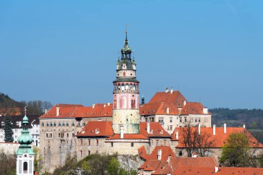 Cesky Krumlov, Çek Cumhuriyeti için tarihi merkezinin güzel panoramik.