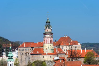 Cesky Krumlov, Çek Cumhuriyeti için tarihi merkezinin güzel panoramik.
