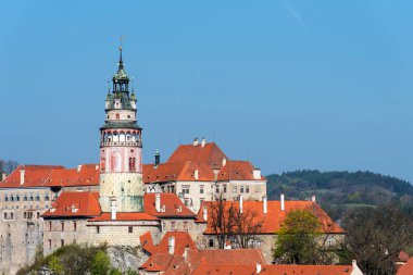 Cesky Krumlov, Çek Cumhuriyeti için tarihi merkezinin güzel panoramik.