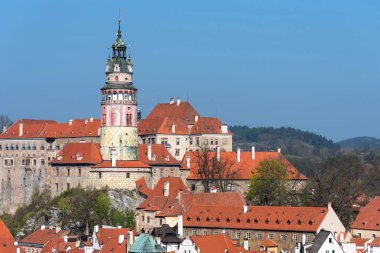Cesky Krumlov, Çek Cumhuriyeti için tarihi merkezinin güzel panoramik.
