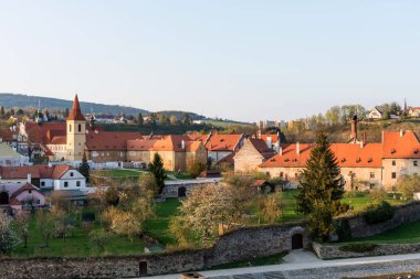Güzel panoramik Minorites Cesky Krumlov, Çek Cumhuriyeti için Manastırı.