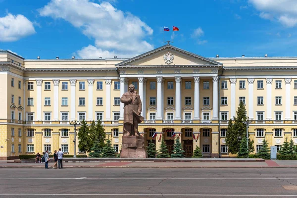 Смоленск Россия Июня 2018 Года Площадь Ленина Памятник Ленину Администрация — стоковое фото