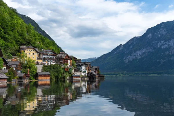 Hallstatt Austria Mayo 2018 Vista Panorámica Postal Del Hallstatt Los — Foto de Stock