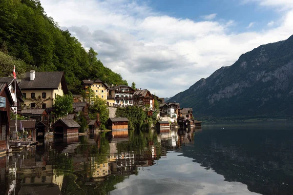 Hallstatt Austria Mayo 2018 Vista Panorámica Postal Del Hallstatt Los — Foto de Stock